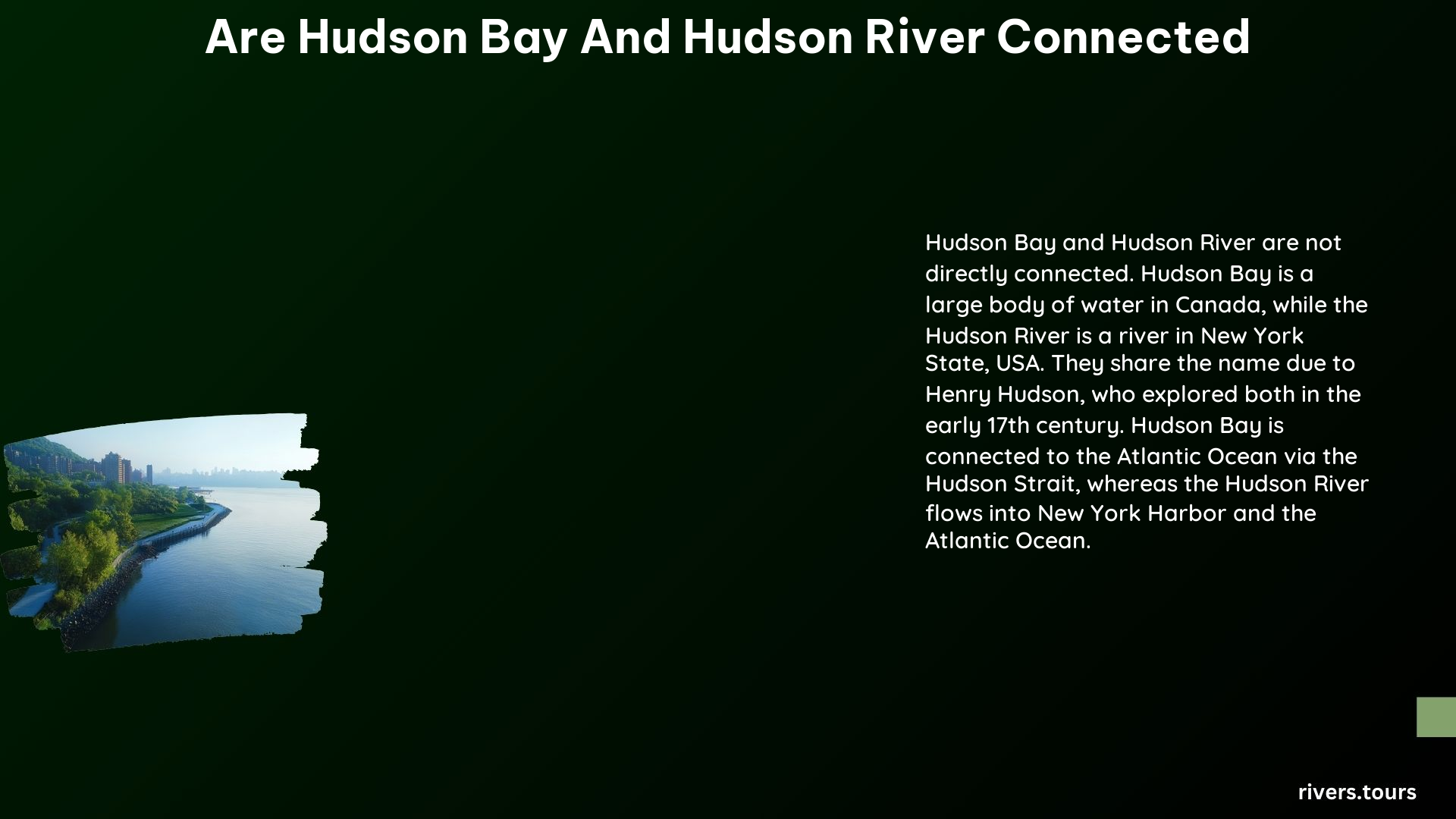 Are Hudson Bay and Hudson River Connected
