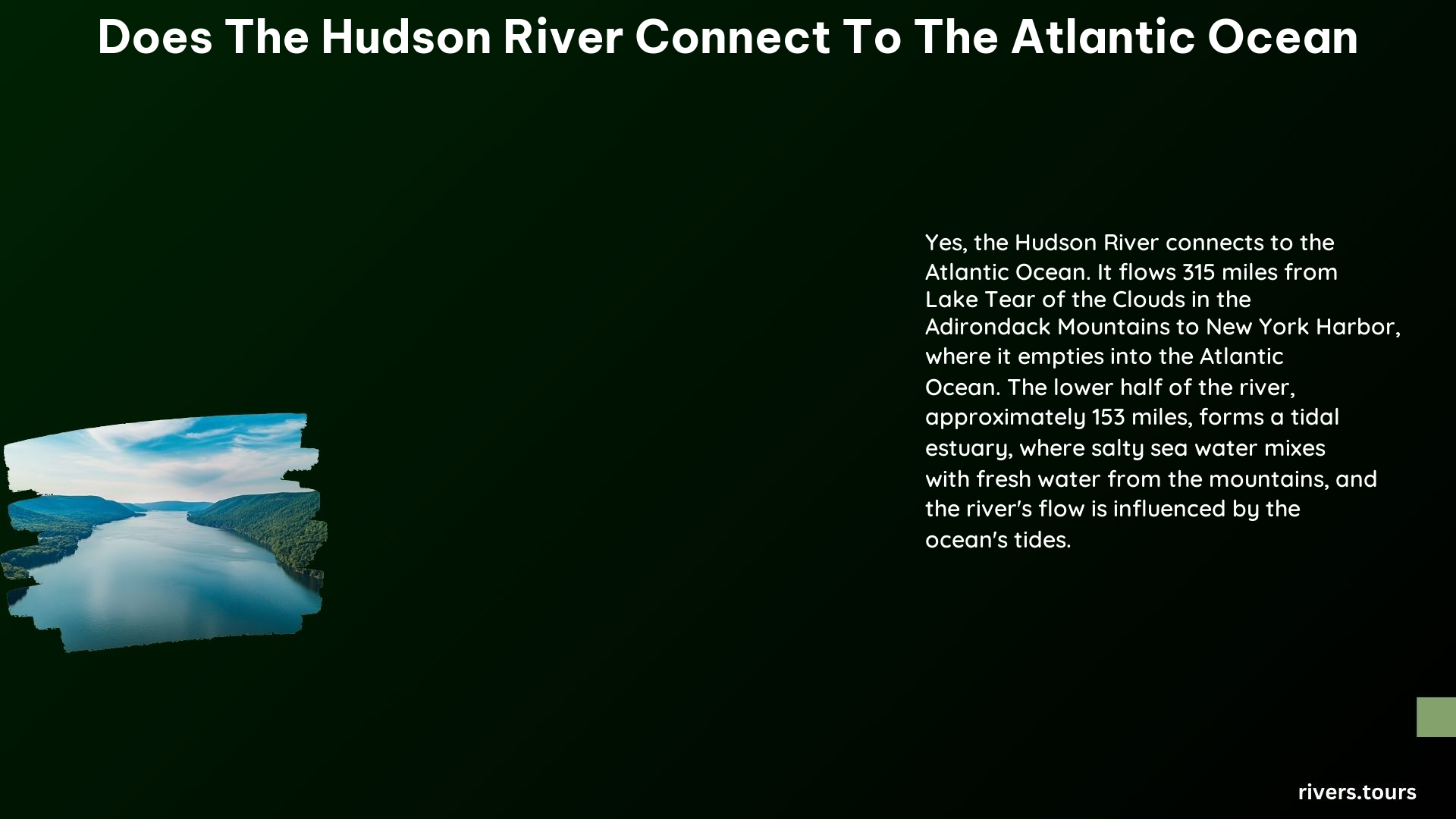 Does the Hudson River Connect to the Atlantic Ocean