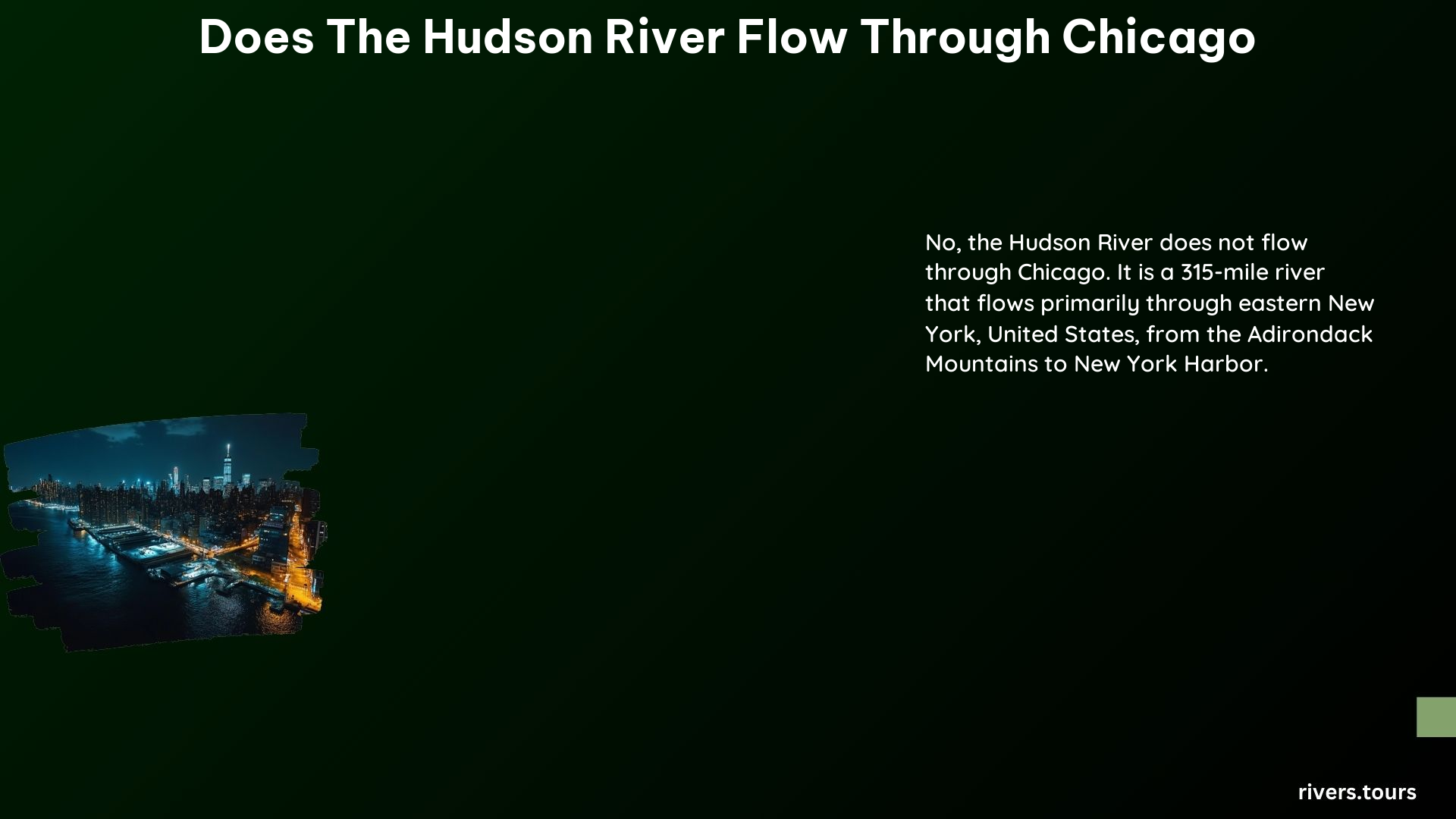 Does the Hudson River Flow Through Chicago