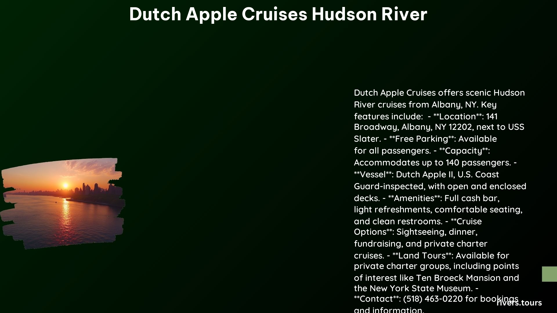 Dutch Apple Cruises Hudson River