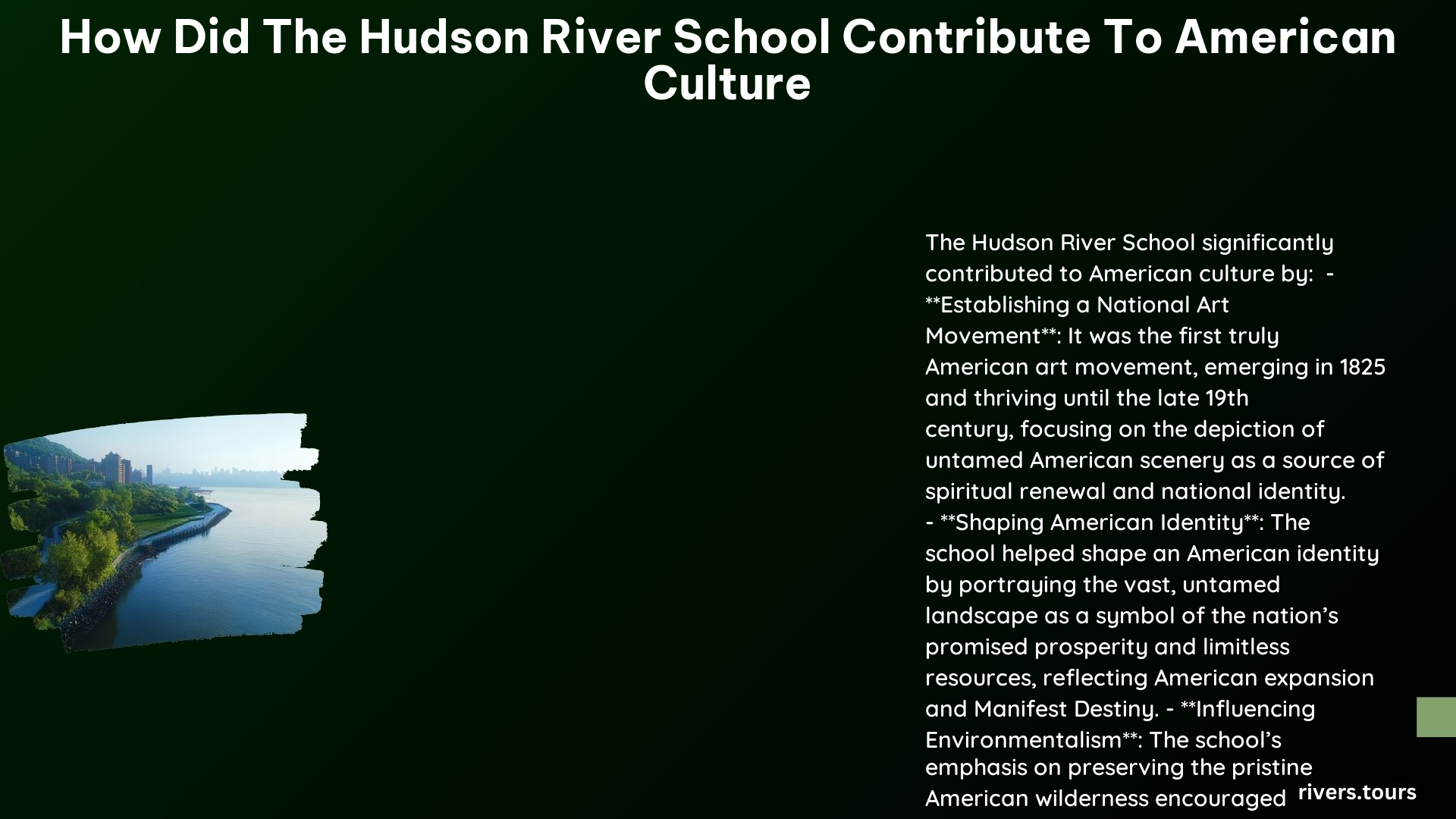 How Did the Hudson River School Contribute to American Culture