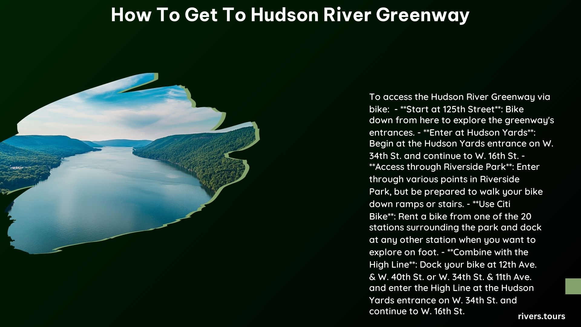 How to Get to Hudson River Greenway