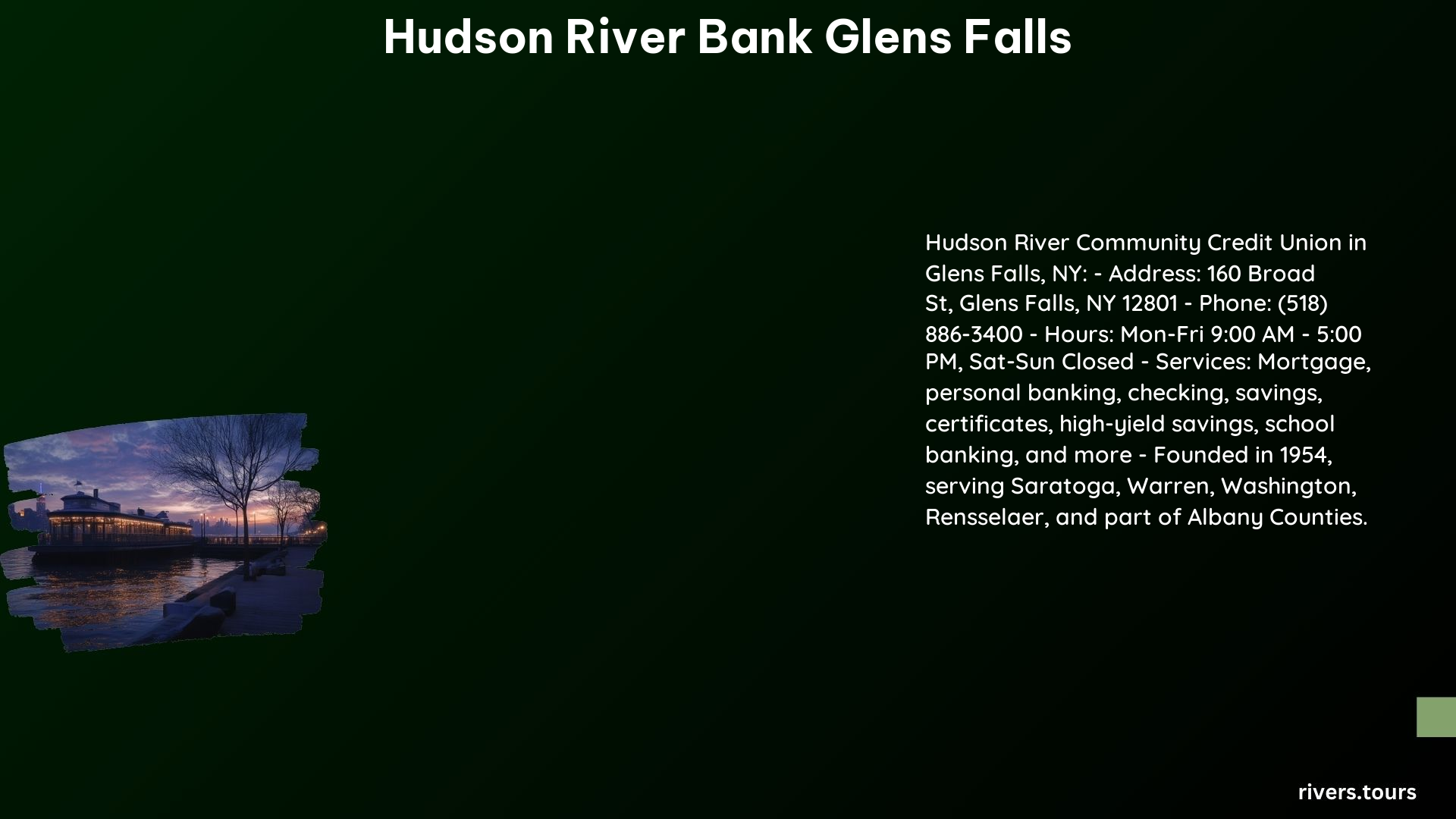 Hudson River Bank Glens Falls