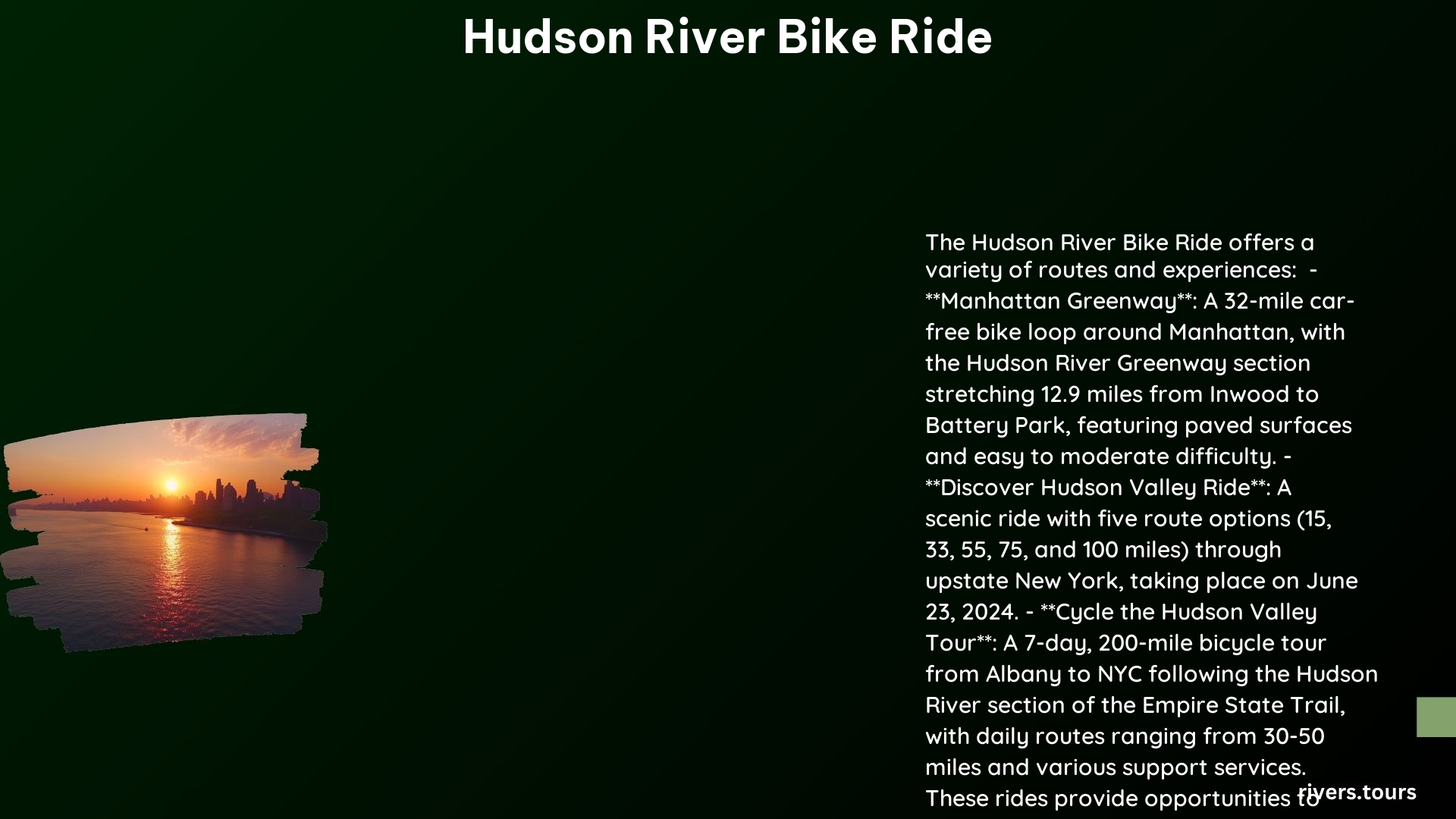 Hudson River Bike Ride