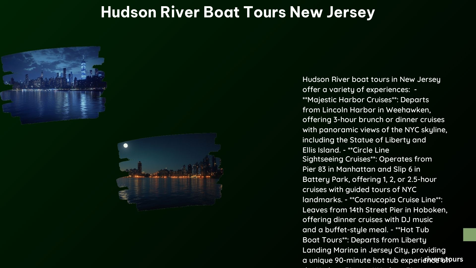 Hudson River Boat Tours New Jersey