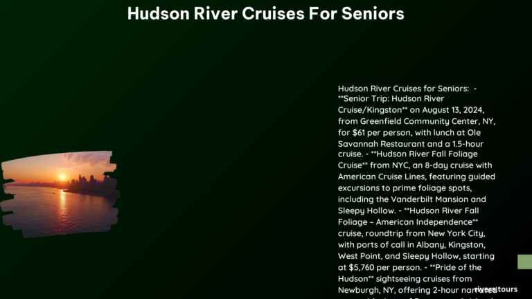 Hudson River Cruises for Seniors