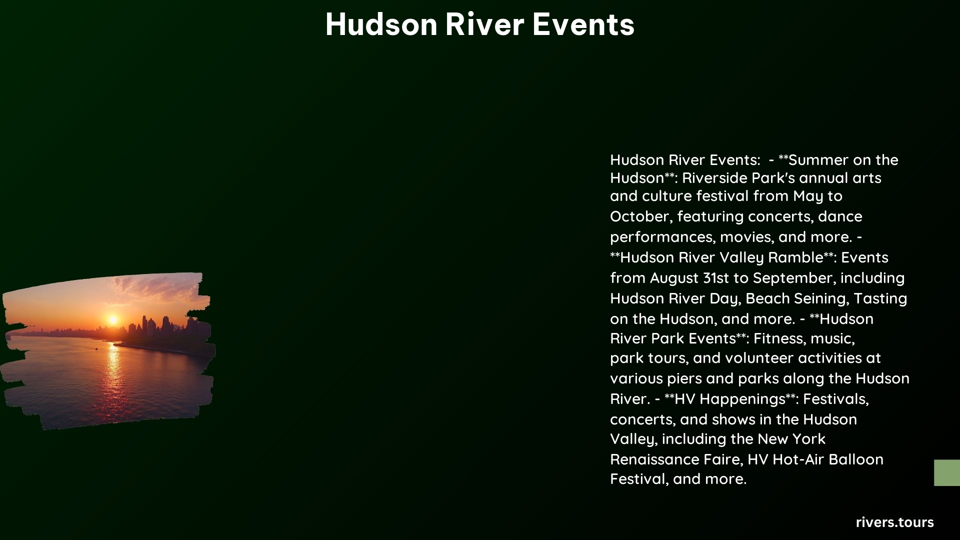 Hudson River Events