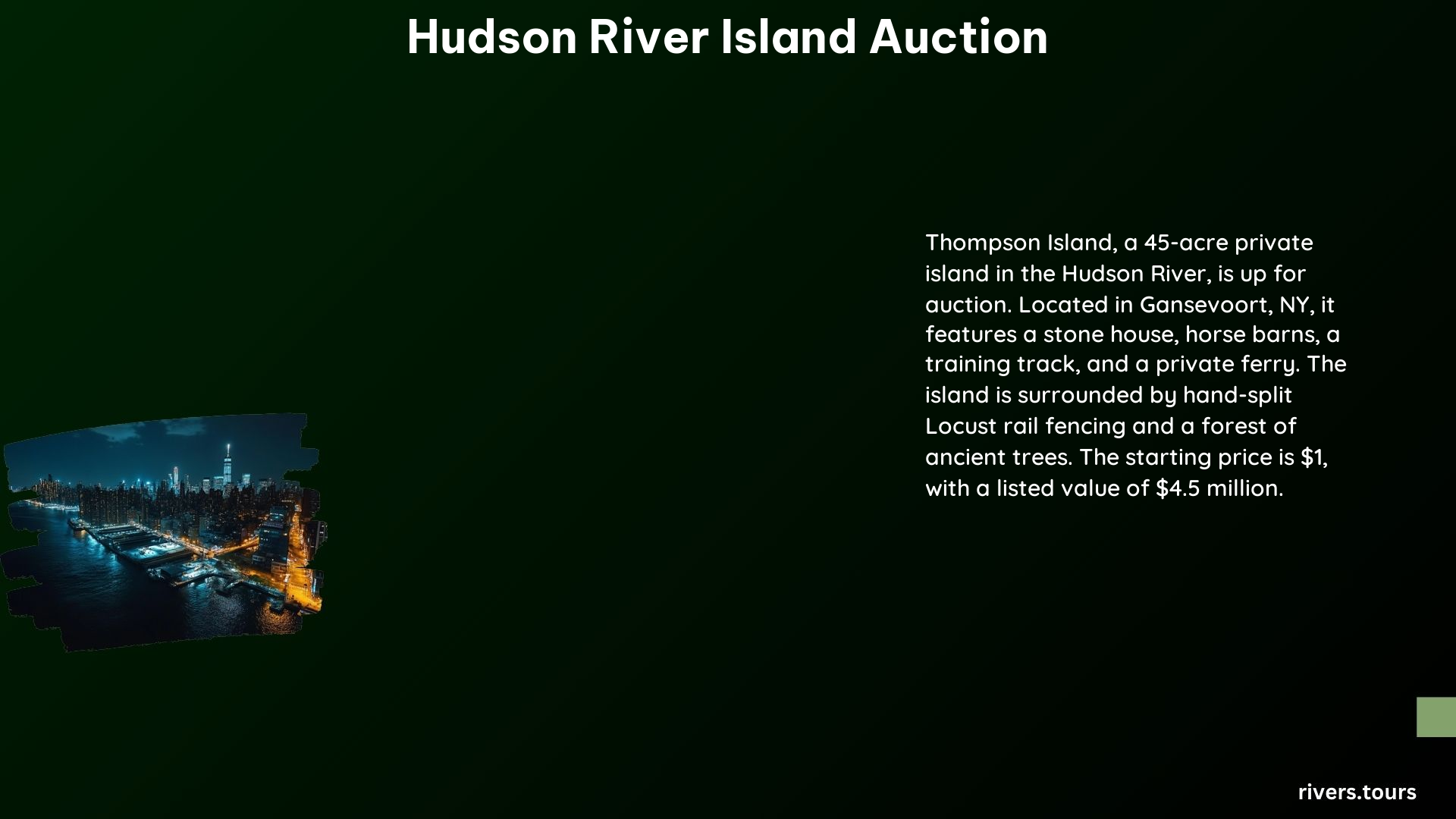 Hudson River Island Auction