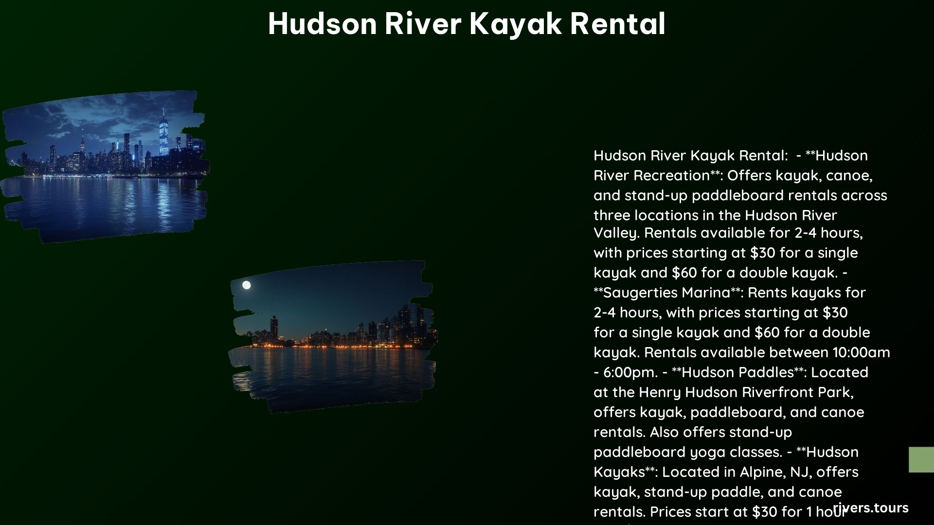 Hudson River Kayak Rental