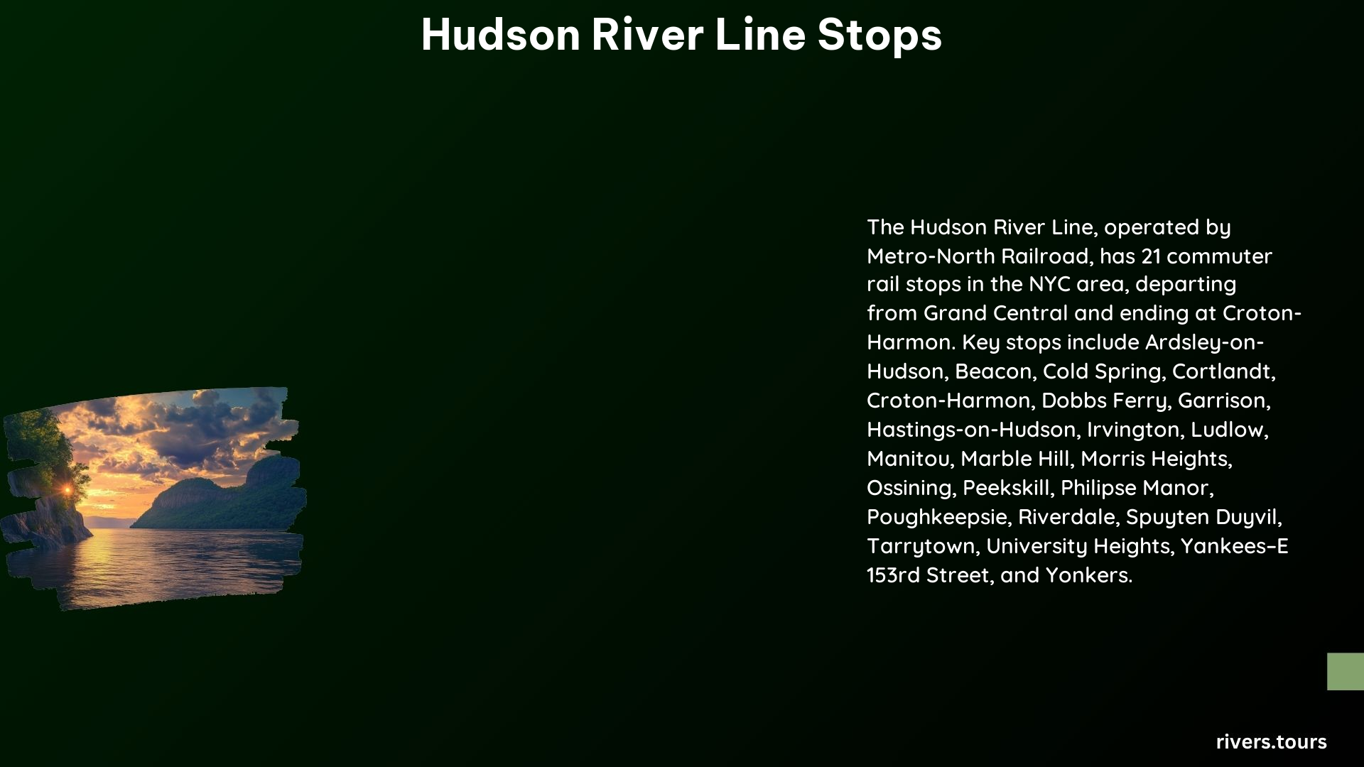 Hudson River Line Stops