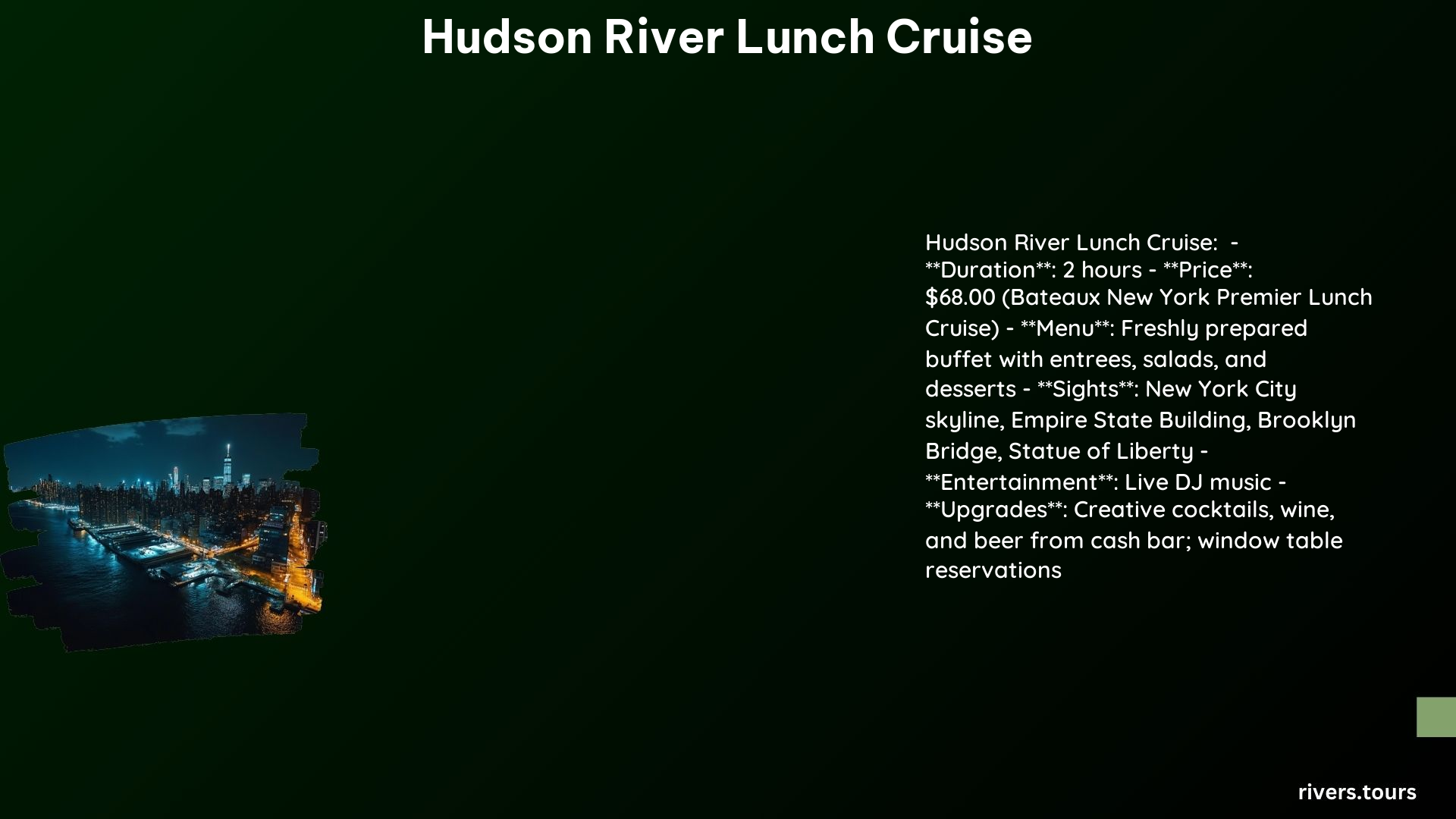 Hudson River Lunch Cruise