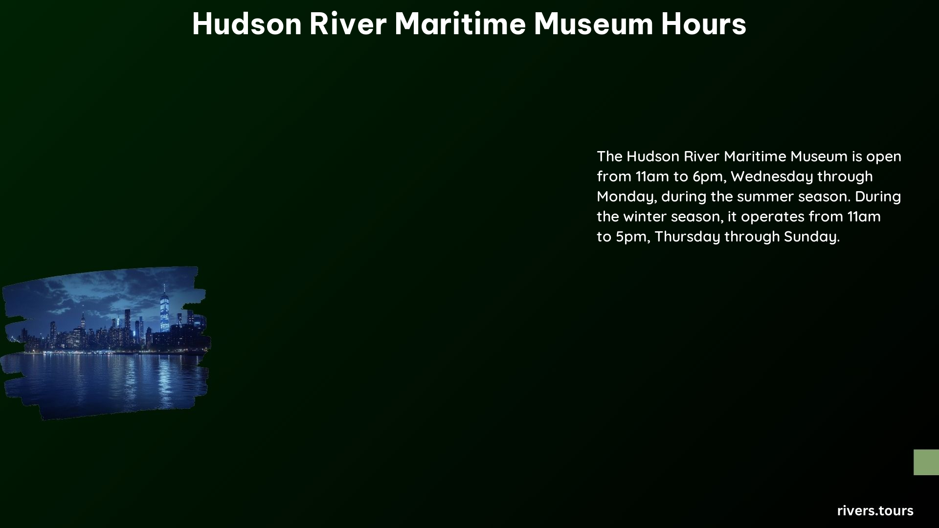 Hudson River Maritime Museum Hours