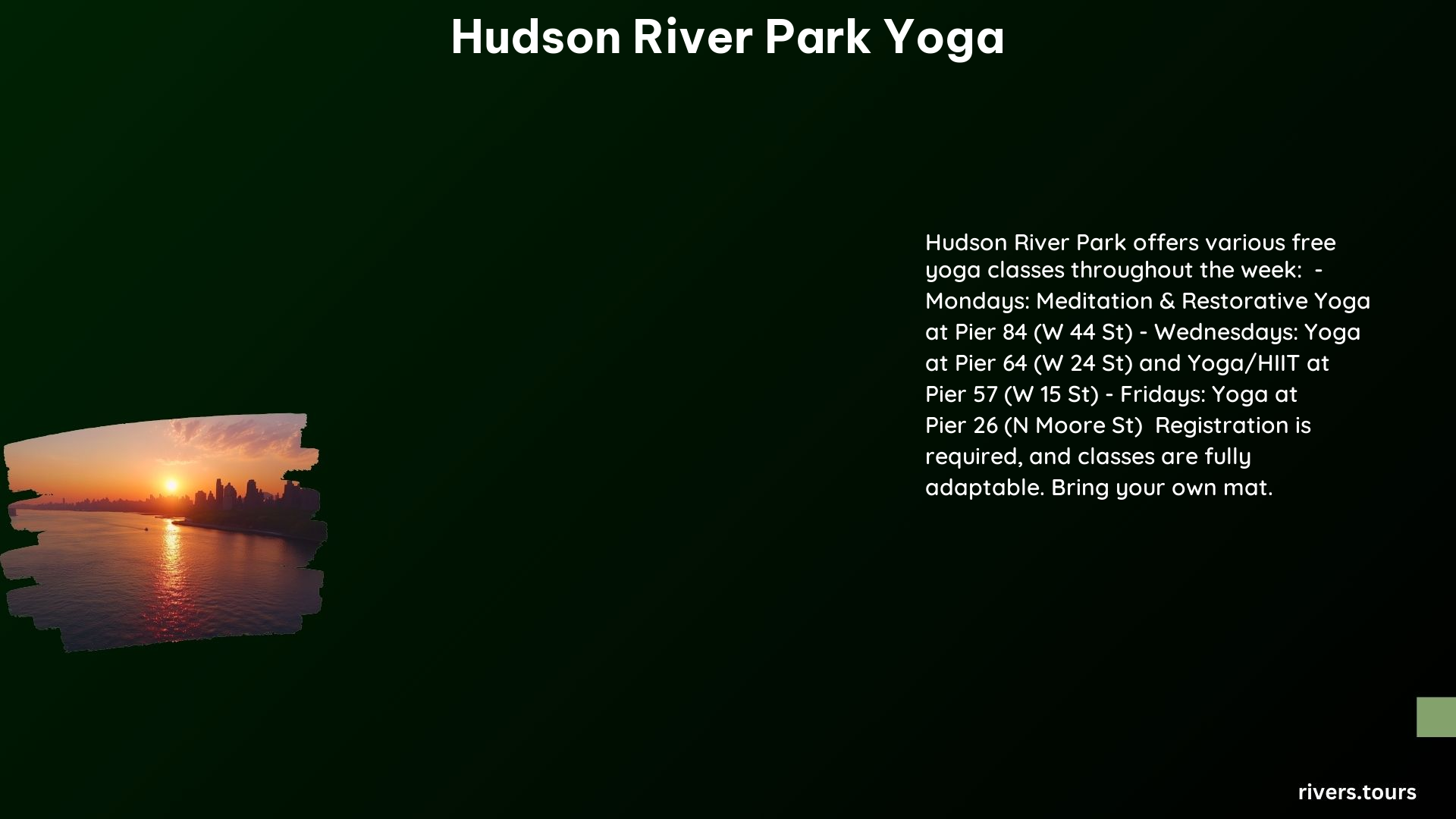 Hudson River Park Yoga