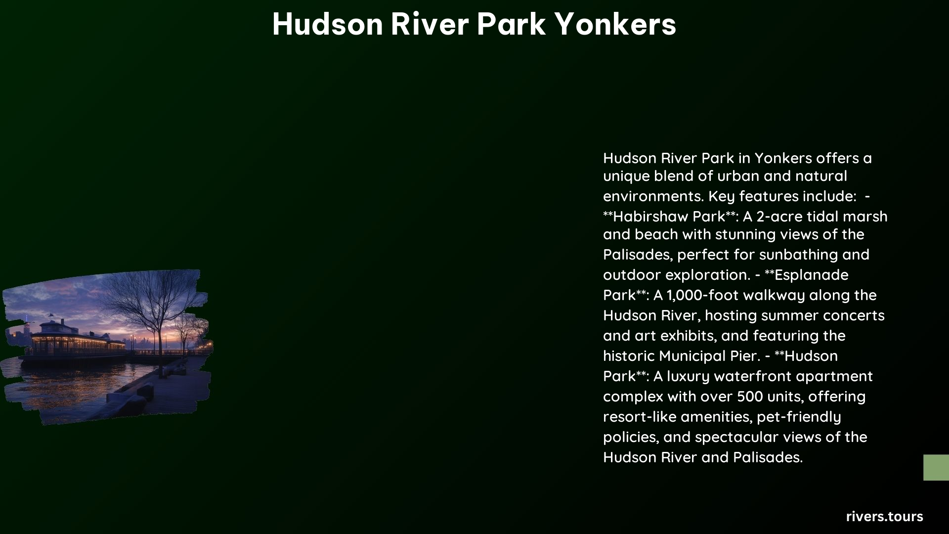 Hudson River Park Yonkers