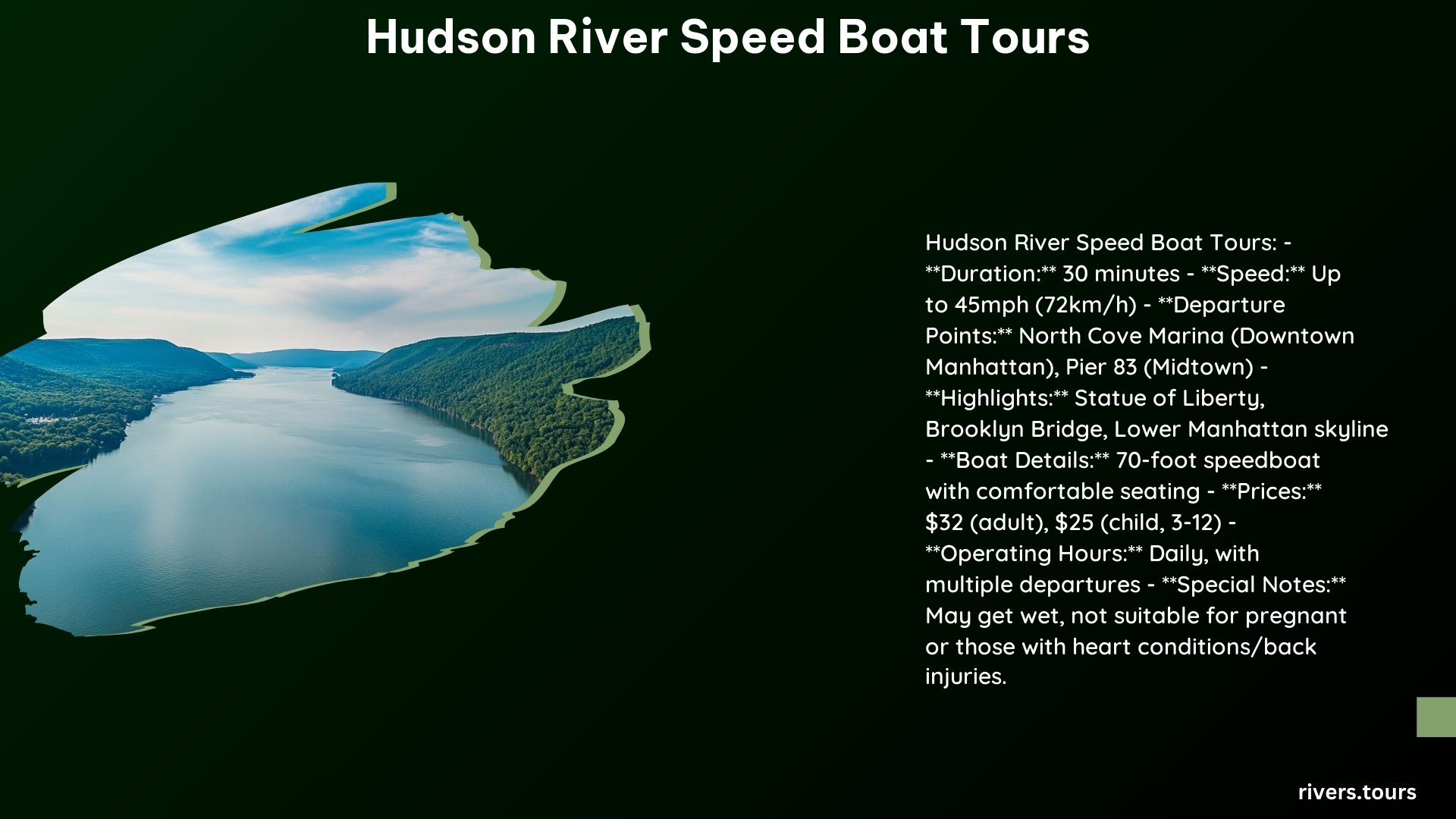 Hudson River Speed Boat Tours