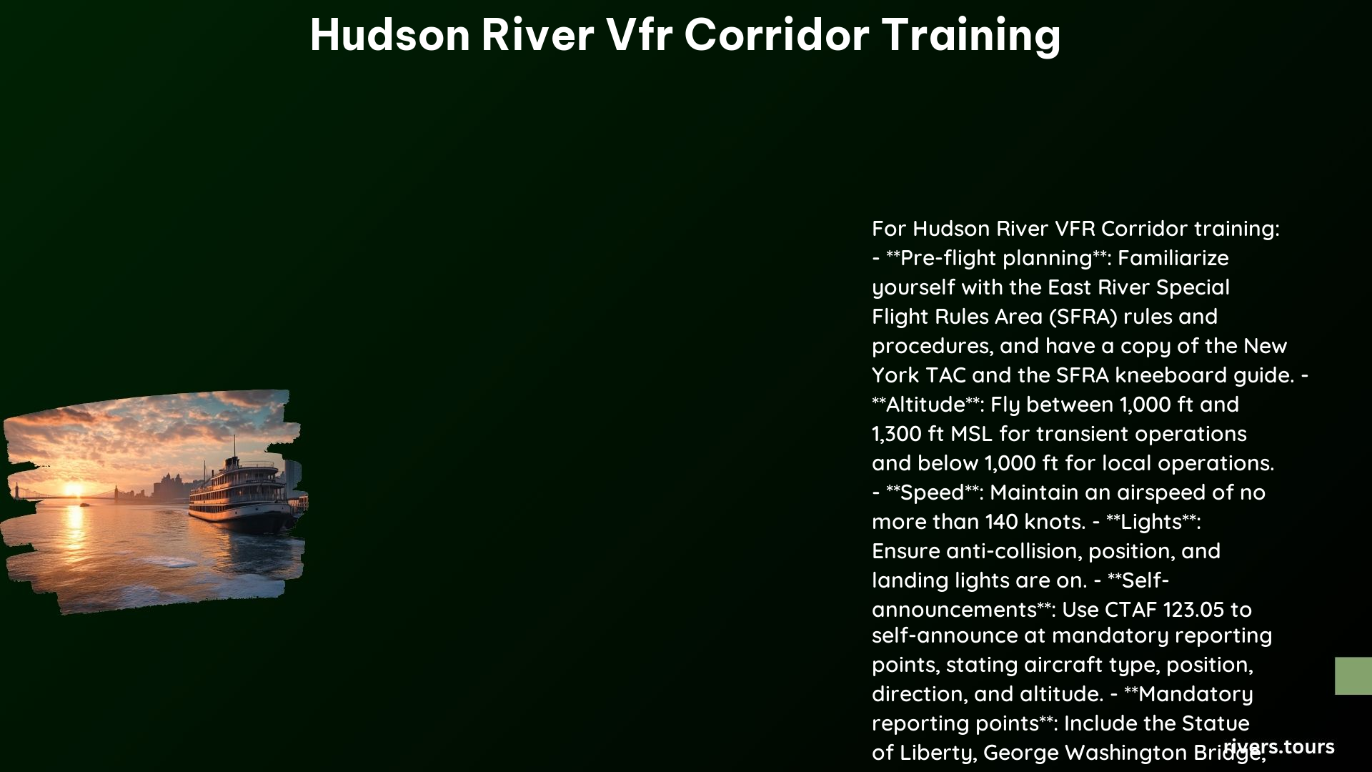 Hudson River Vfr Corridor Training